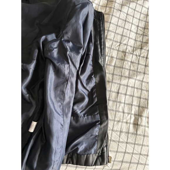 Cleo Petites Navy Faux Leather Quilted Moto Jacket NWT (S/P) - Picture 10 of 14